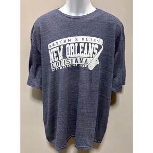 NEW ORLEANS Rhythm And Blues The Big Easy Jazz Size XXL T-Shirt Blue 84